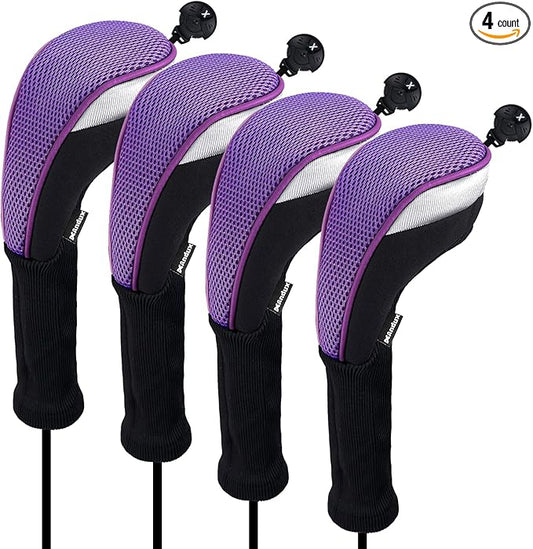 Andux 4pcs/Pack Long Neck Golf Hybrid Club Head Covers Dial No. Tag CTMT-02