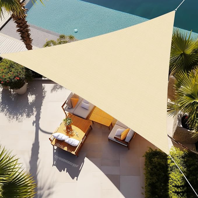 Shade&Beyond Custom Sun Shade Sail 15'x18'x23.4' Triangle Sun Sail Shades Patio by ShadeBeyond