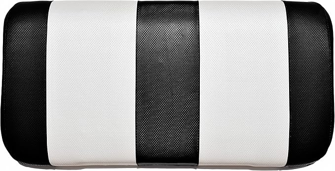 Seat Cover Replacement for Yamaha Drive or G-29 Golf Cart - Front Bench Seat - Premium Marine Vinyl - 5 Panel Stitching - Staple On Installation - Two-Tone Golf Cart Seat Covers (Black & White)