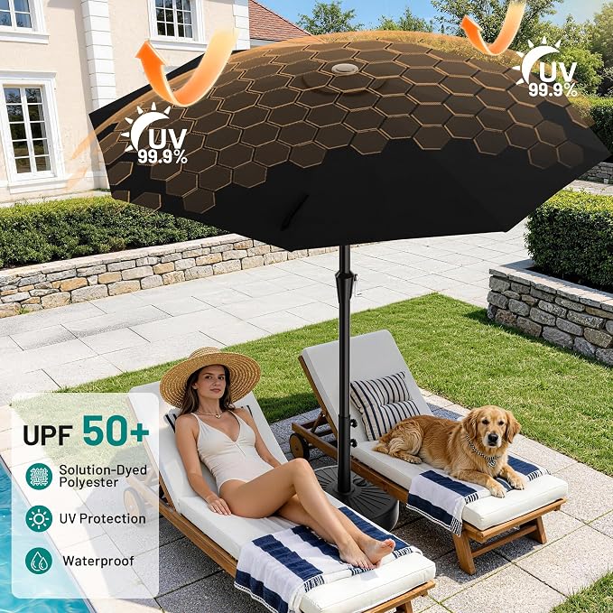 9 FT Patio Umbrella for Outdoor, Outdoor Table Umbrella - Image 4