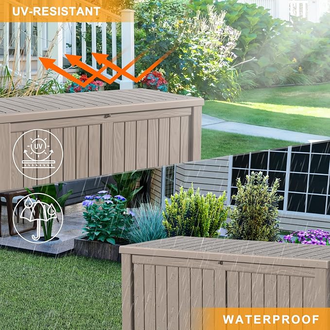 150 Gal Outdoor Storage Box Waterproof UV-Resistant Deck Box | Resin storage bin - Image 7