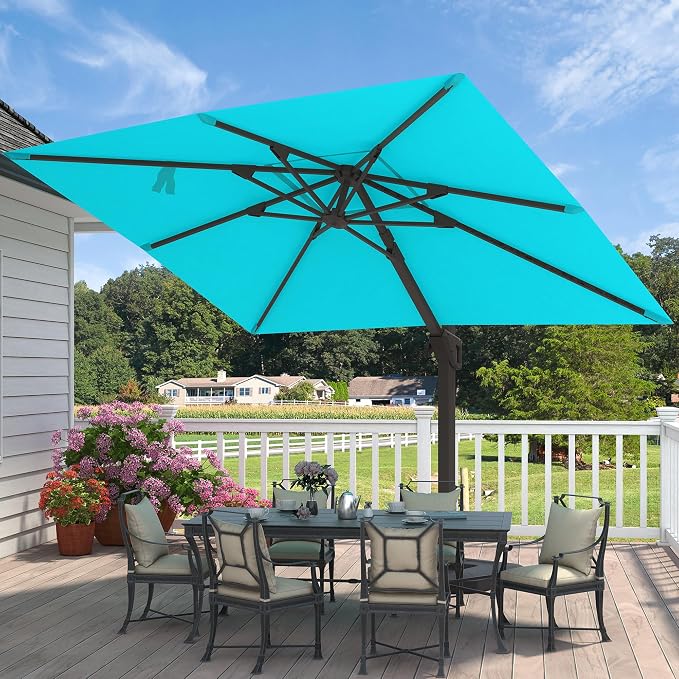9' X 12' Cantilever Patio Umbrella Rectangular Outdoor Umbrellas | Heavy Duty - Image 8