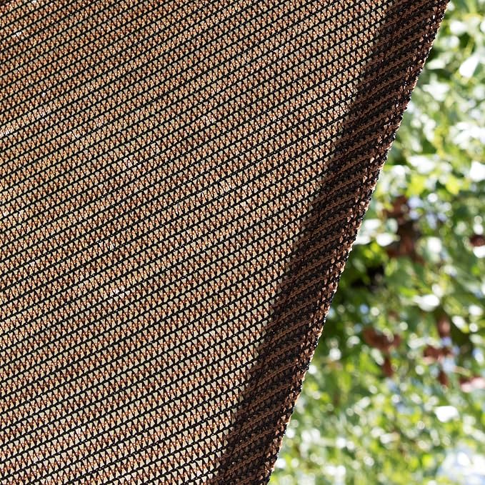 Amgo Custom Size 15' x 17' x 22.7' Brown Right Triangle Sun Shade Sail UPF50+ - Image 9
