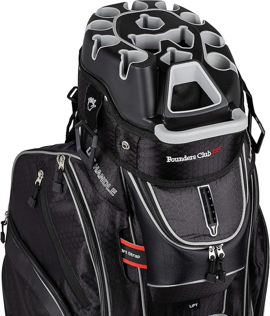 Founders Club 3rd Generation Club Lock Organizer Golf Cart Bag with 14 Way Anti Rattle Divider Top- Free Snap On Rain Hood-Full Length Dividers