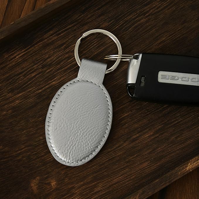 LaserGram Oval Keychain, Sunflowers, Personalized Engraving Included