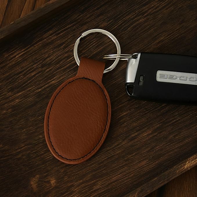 LaserGram Oval Keychain, Disc Golf, Personalized Engraving Included