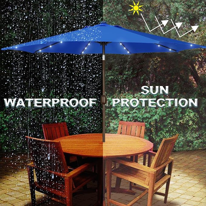 9 ft Solar Umbrella, Patio Umbrella - Image 5
