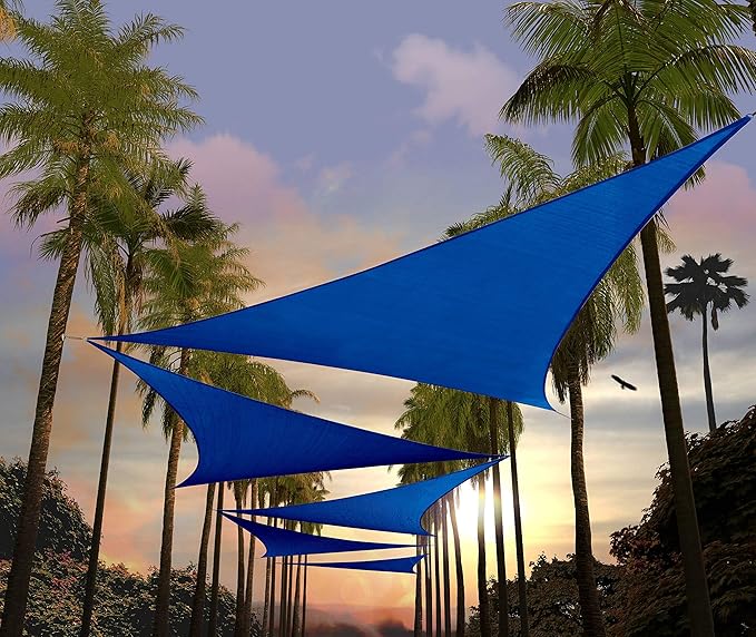 Amgo Custom Size 14' x 14' x 14' Blue Triangle Sun Shade Sail UPF50+ AGTAPT10 by Amgo