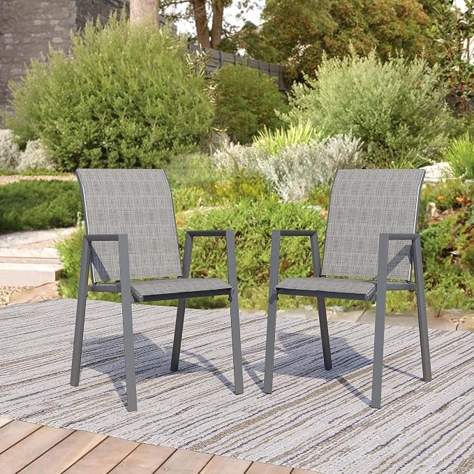 Outdoor Patio Chairs Set of 2, Lightweight Patio Set by Home