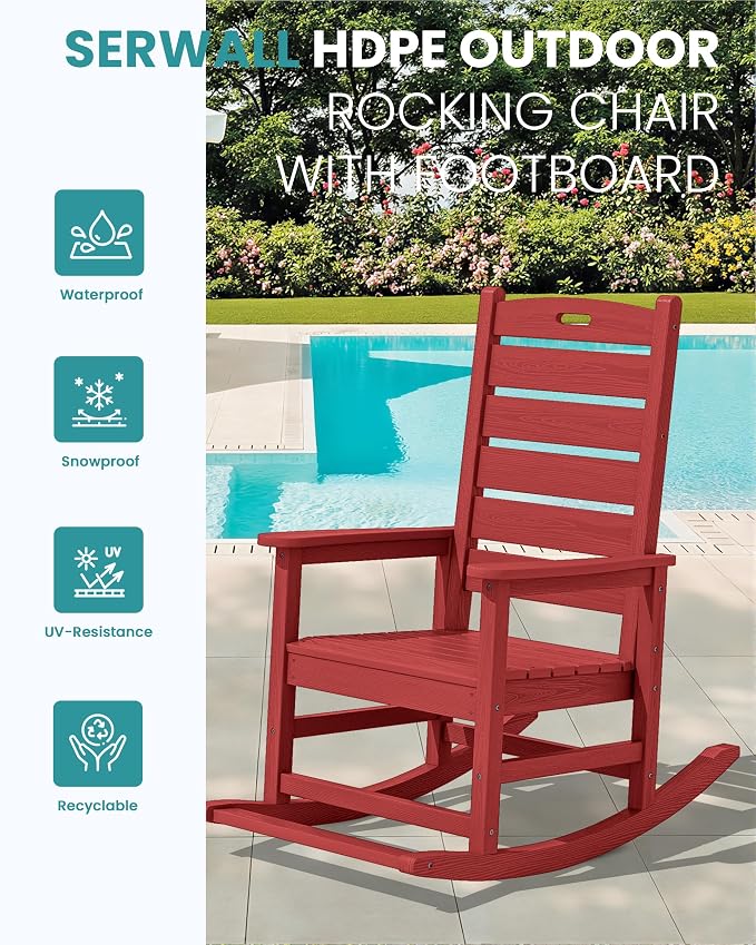 SERWALL HDPE Outdoor Rocking Chair - Image 4