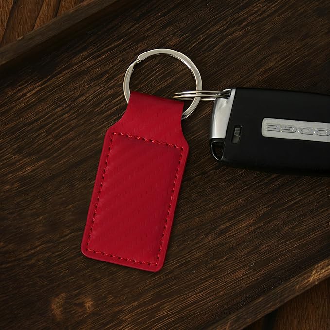 LaserGram Rectangle Keychain, Coat of Arms Germany, Personalized Engraving Included (Carbon Fiber Red)