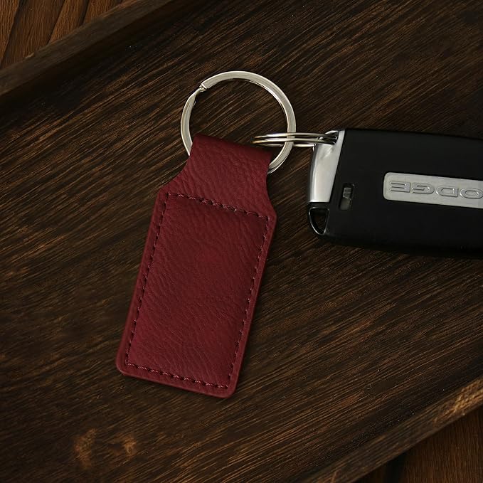 LaserGram Rectangle Keychain, Golfer Golfing, Personalized Engraving Included