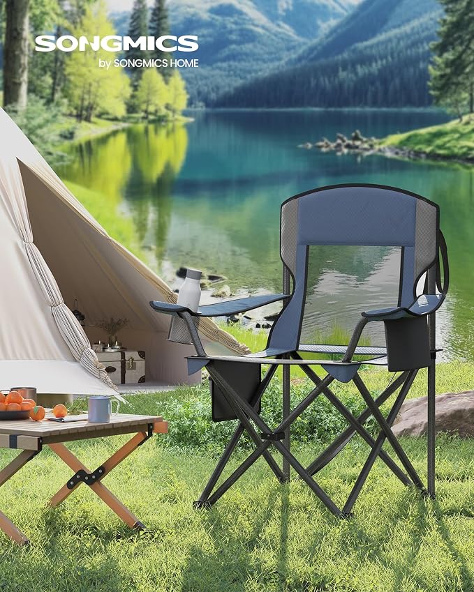 SONGMICS Camping Chair, Folding Oversized Chair, Comfortable and Heavy-Duty - Image 2