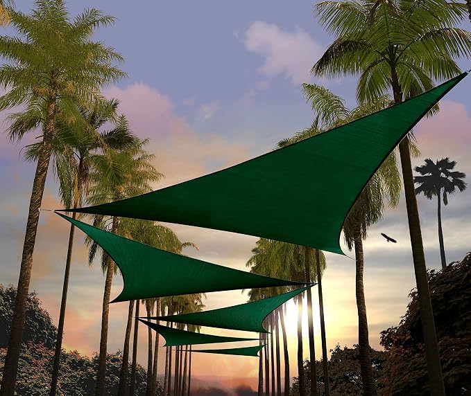 Amgo Custom Size 15' x 15' x 15' Green Triangle Sun Shade Sail UPF50+ AGTAPT12 by Amgo