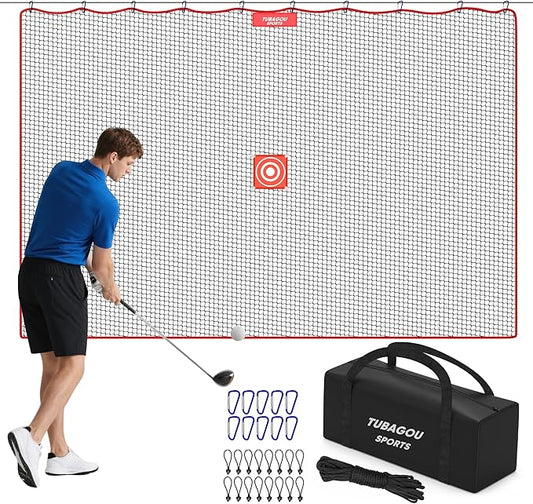 Golf Practice Net, Heavy-Duty Multi Sports Netting Barrier 10FT | 15FT |20FT |25FT Golf Hitting Net for Garage, Ideal for Backyard with Baseball, Softball, Hockey, Soccer and More