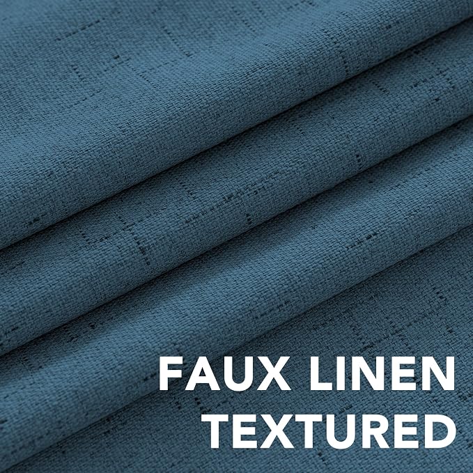 H.VERSAILTEX Linen Blackout Curtains Durable Thick Textured Linen Look 100% - Image 4