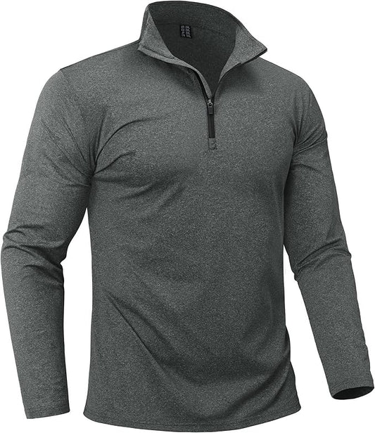 Boladeci Men's Quarter Zip Pullover Premium Fleece Lined Heather Long Sleeve Golf Shirts Midweight 1/4 Half Zip Sweatshirts