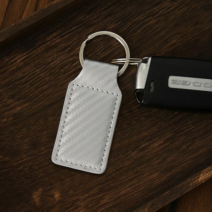LaserGram Rectangle Keychain, Coat of Arms Germany, Personalized Engraving Included (Carbon Fiber Silver)