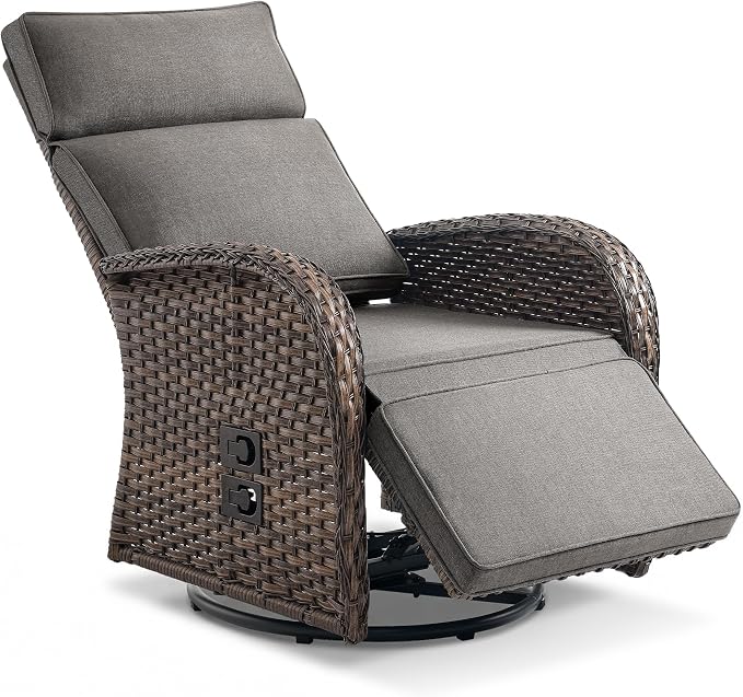 Zero Gravity Patio Swivel Recliner Chair - Image 7