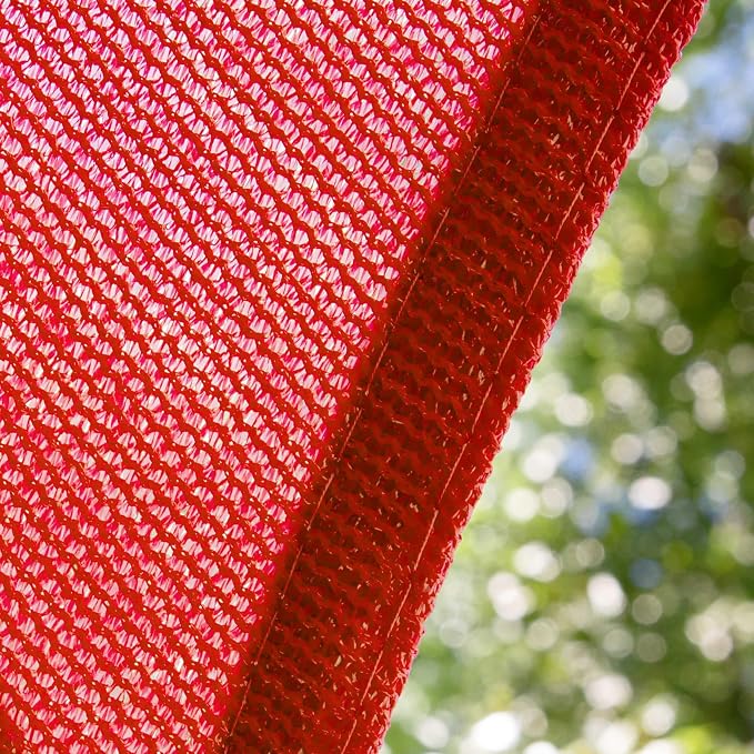Amgo 22' x 22' x 22' Red Triangle Sun Shade Sail Outdoor Canopy Awning UPF50+ - Image 9