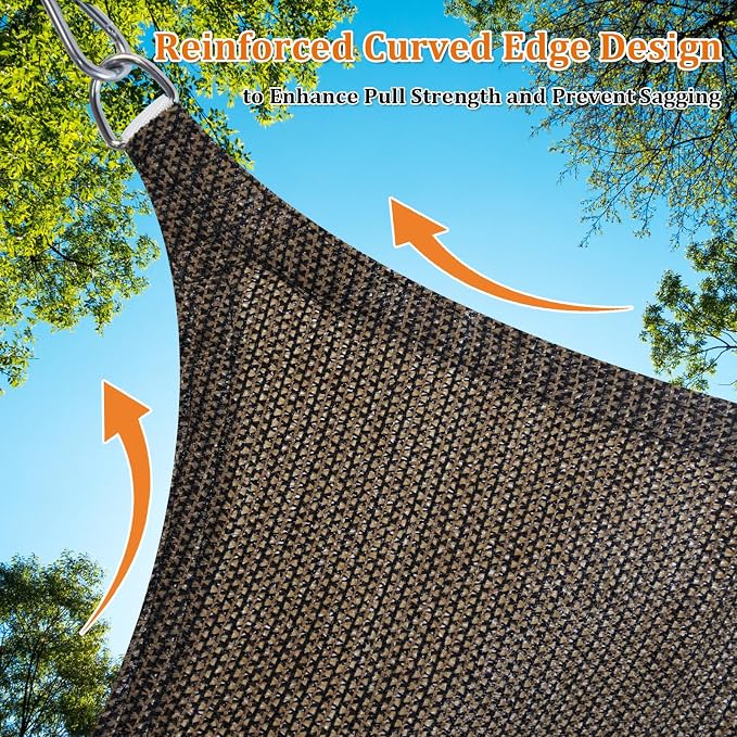 Shade&Beyond Custom Sun Shade Sail 14'x20'x24.4' Triangle Sun Sail Shades Patio - Image 5