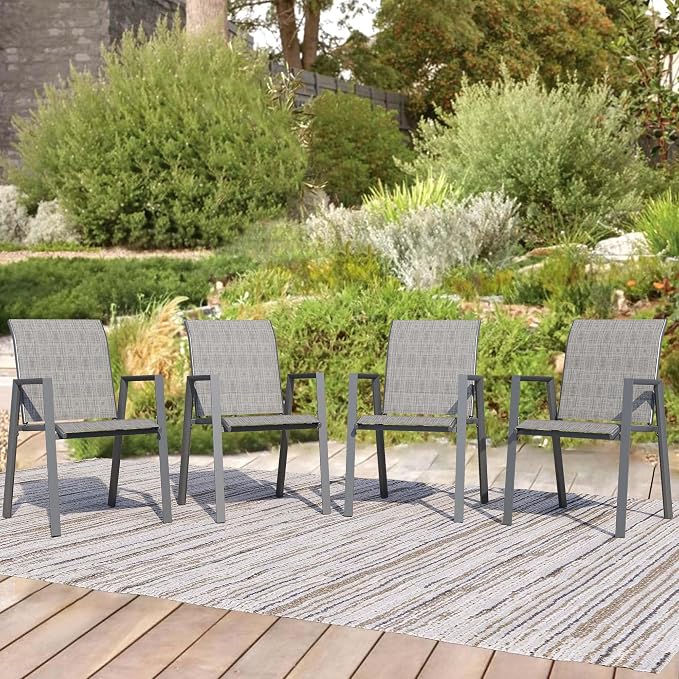 Outdoor Patio Chairs Set of 4, Lightweight Patio Set by Home