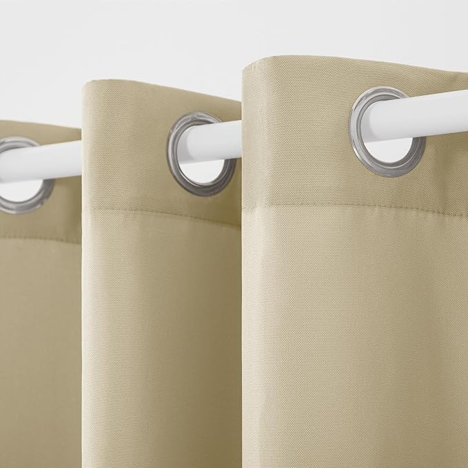 TOWN & COUNTRY BASICS Outdoor Curtain Natural Solid Heavyweight | 54"W x 108"L - Image 3