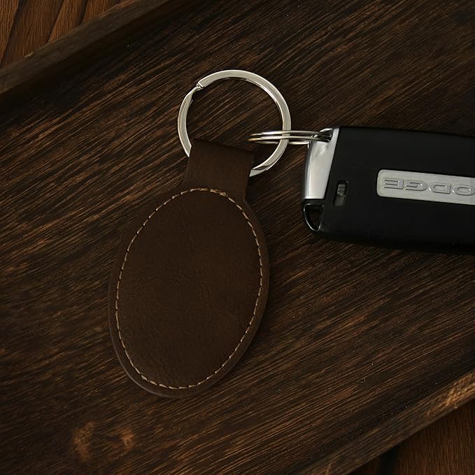 LaserGram Oval Keychain, Sunflowers, Personalized Engraving Included