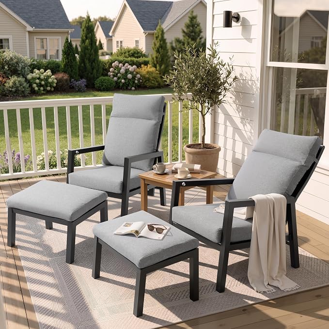 Pellebant 2-Piece Aluminum Outdoor Recliner Chair - Image 2
