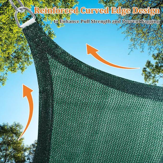 Shade&Beyond Custom Sun Shade Sail 17'x18'x24.8' Triangle Sun Sail Shades Patio - Image 5