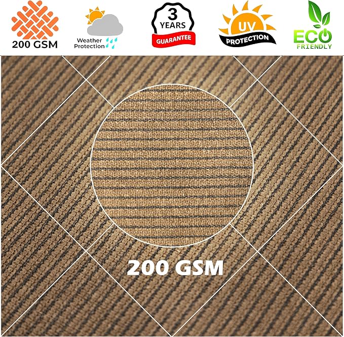 Royal Shade 7' x 13' Brown Rectangle Square Sun Shade Sail Order to Make - Image 8