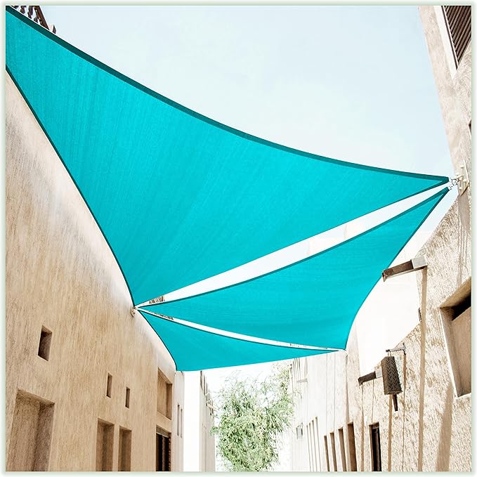 ColourTree 22' x 22' x 22' Turquoie Sun Shade Sail Triangle CTSLT22 by ColourTree