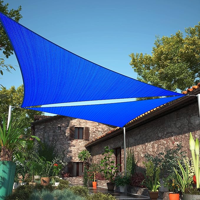 5' x 9' x 10.3' Blue Sun Shade Sail UPF50 Right Triangle SMTAPT12 Canopy Fabric by ShadeMart