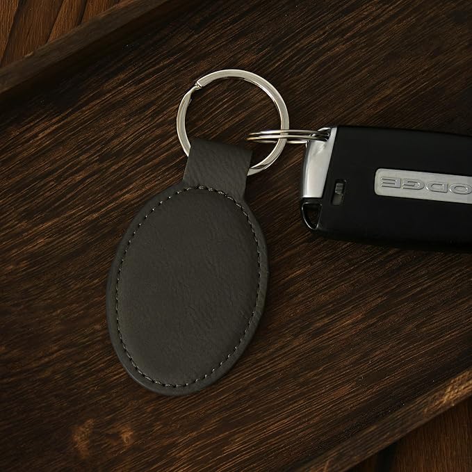 LaserGram Oval Keychain, Sunflowers, Personalized Engraving Included