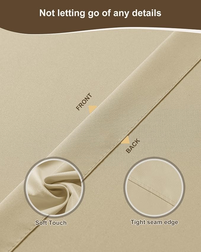 Outdoor Curtains for Patio Waterproof Rod Pocket 4 Pcs 54x84 Inch Cream | - Image 5