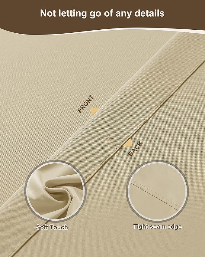 Outdoor Curtains for Patio Waterproof Rod Pocket 8 Pcs 54x84 Inch Cream | - Image 5