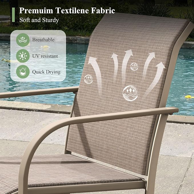 Outdoor Chairs Set of 8, Stackable Patio Dining Chairs - Image 4
