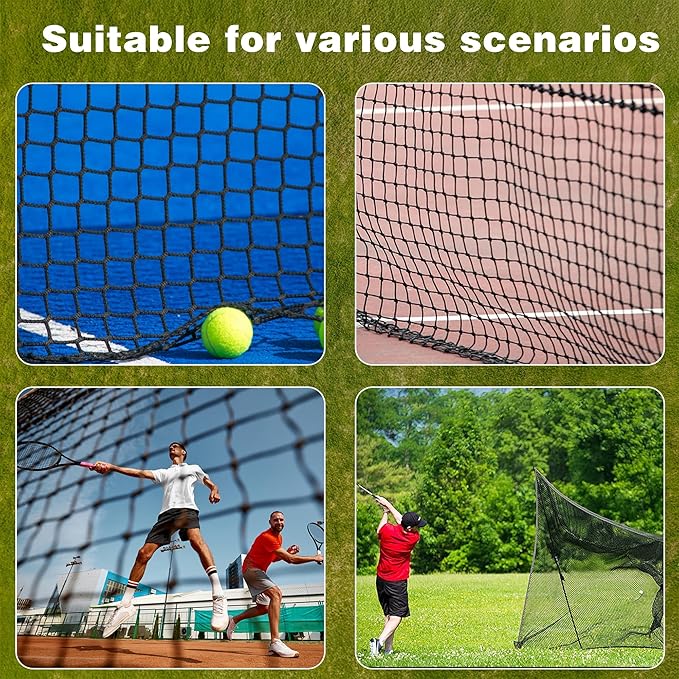 Golf Net, 12X12ft /12X15ft/12X20ft Golf Practice Net Sports Practice Barrier Net for Baseball, Hockey, Soccer, Netting for Garage, Backyard, Indoor Outdoor Sports Netting
