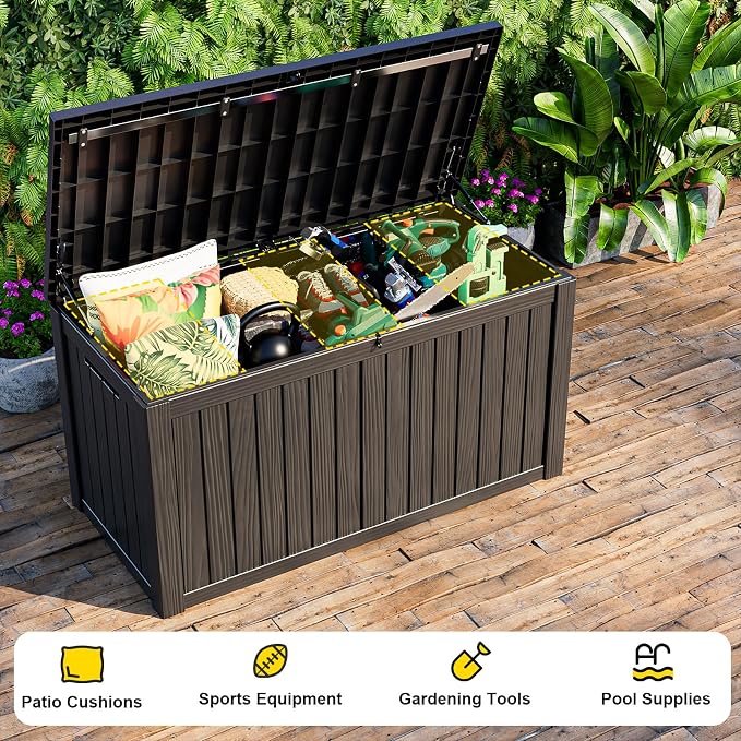 180 Gal Waterproof Outdoor Storage Box UV Resistant Deck Box | Extra-large - Image 5