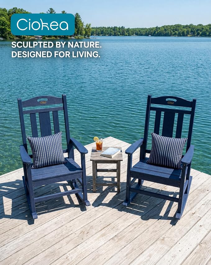 Oversized Outdoor Rocking Chairs Set of 8, 380lbs Heavy-Duty Large Patio Rocker - Image 6