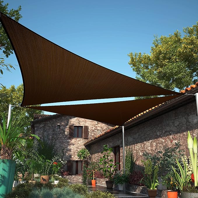 8' x 13' x 15.3' Brown Sun Shade Sail UPF50 Right Triangle SMTAPT12 Canopy by ShadeMart