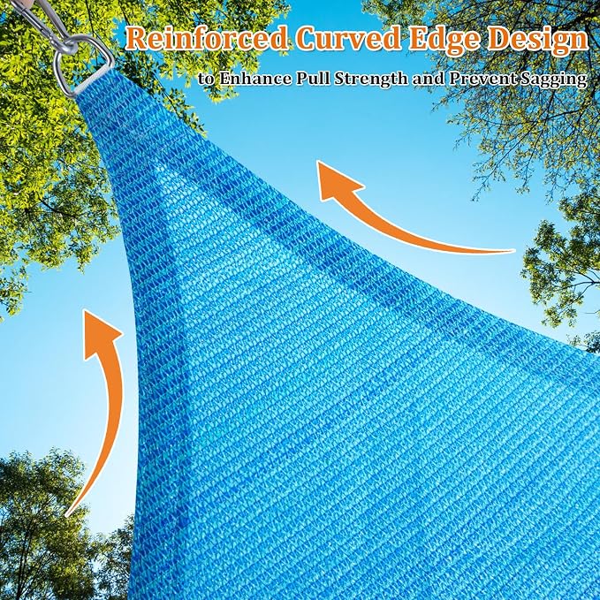 Shade&Beyond Custom Sun Shade Sail 15'x19'x24.2' Triangle Sun Sail Shades Patio - Image 5