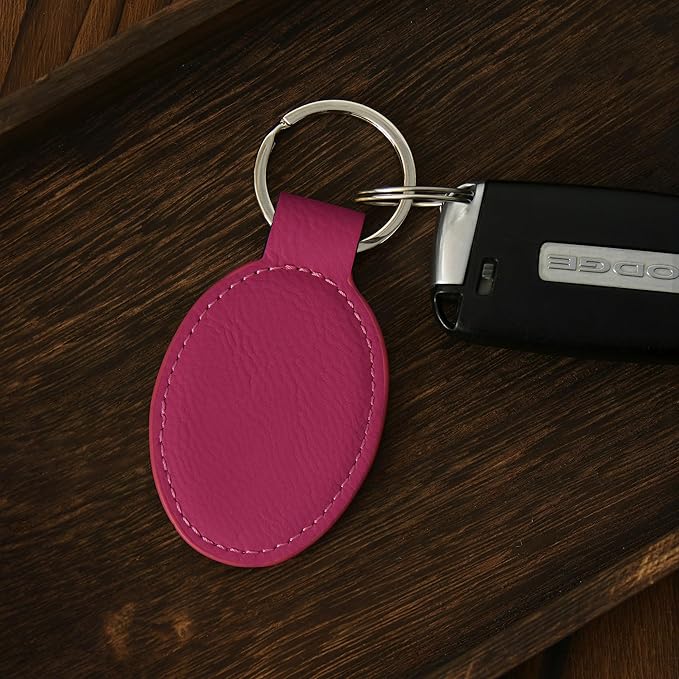 LaserGram Oval Keychain, Sunflowers, Personalized Engraving Included