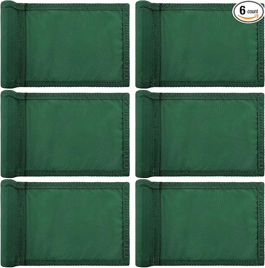 Oudain 6 Pcs Golf Target Flag with Tube Inserted Waterproof Putting Golf Flags 420D Nylon Mini Pin for Yard Indoor Outdoor Backyard Garden Portable, 8 x 6 Inch