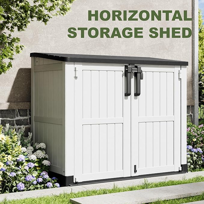 Plastic Outdoor Storage Shed, 36 Cu Ft Waterproof Outdoor Storage Cabinet - Image 5