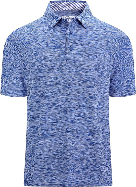 Alex Vando Mens Golf Shirt Moisture Wicking Quick-Dry Short Sleeve Casual Polo Shirts for Men