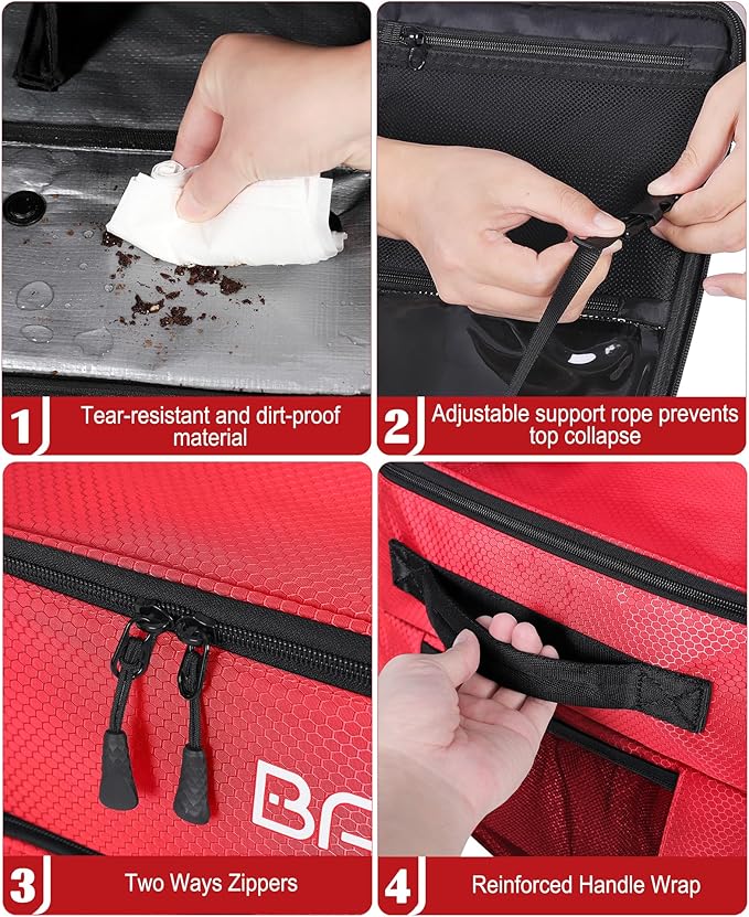 Golf Trunk Organizer, Waterproof Car Golf Locker with Separate Ventilated Compartment for 2 Pair Shoes, Golf Storage for Balls, Tees, Cap, Clothes, Gloves, Accessories, Gifts for Men, Women