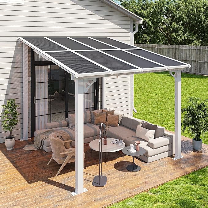 Aoxun 8’x10’ Gazebo with Aluminum Frame & Polycarbonate Panel, Outdoor Patio by Aoxun
