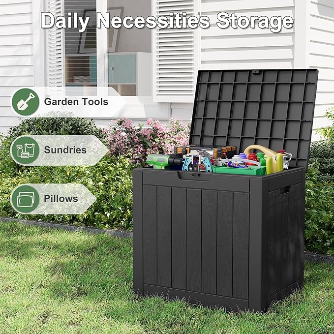 32 Gallon Outdoor Storage Box 2 Pack All-Weather Deck Box - Image 5