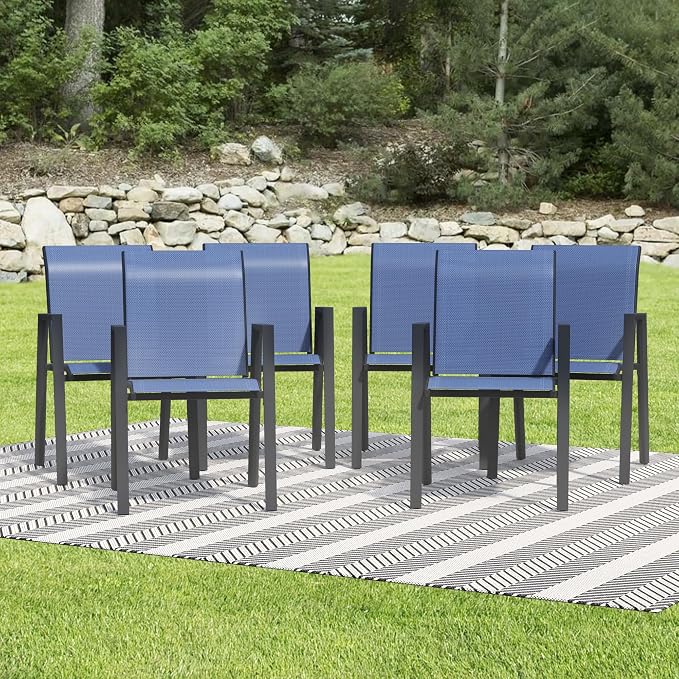 Outdoor Patio Chairs Set of 6, Lightweight Patio Set - Image 8